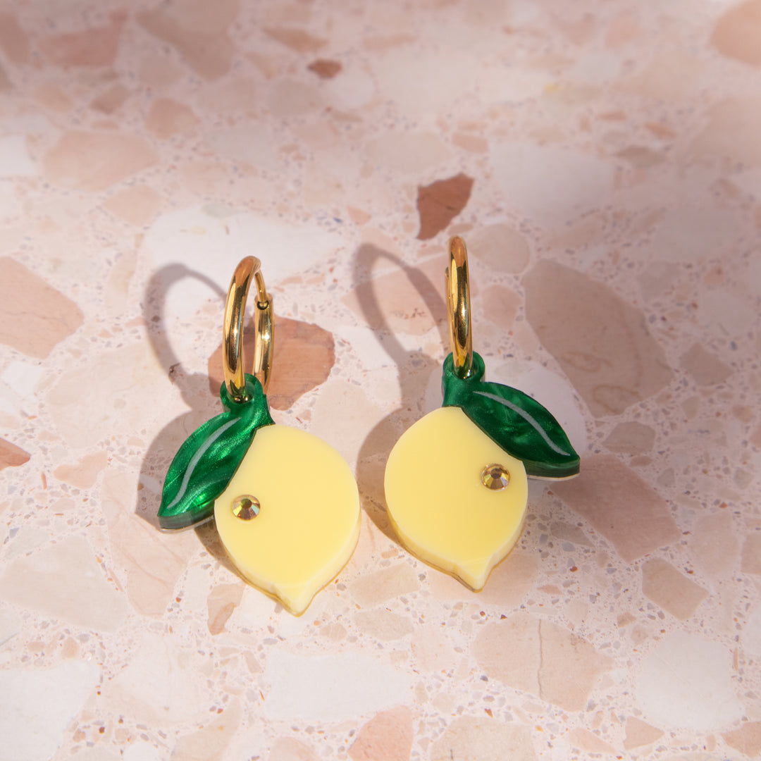 Lemon Hoop Earrings